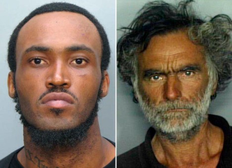 Rudy Eugene, perpetrator of the infamous 'Miami Zombie' attack & his victim Ronald Poppo